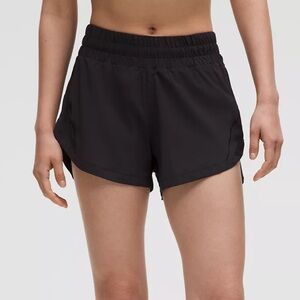Lululemon Track That High Rise Black Lined Shorts